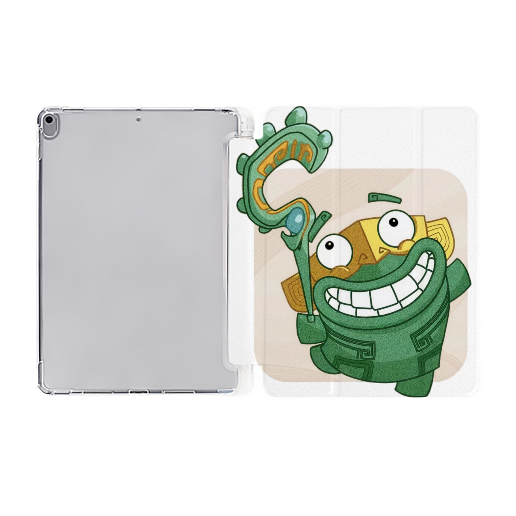 （画像用） Ne Zha 2 ナタ 魔童の大暴れ IPad ケース ペン収納付き 三つ折りスタンド PUレザー×シリコン 対応機種9.5/10.5/10.9インチ